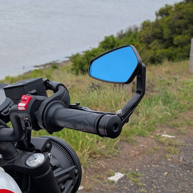ANTI-GLARE SLIMLINE BAR END MIRRORS WITH ADAPTER